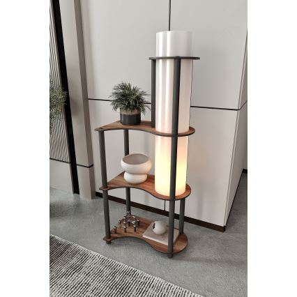 Gulvlampe med hylder NOTO 1xE27/40W/230V brun/sort