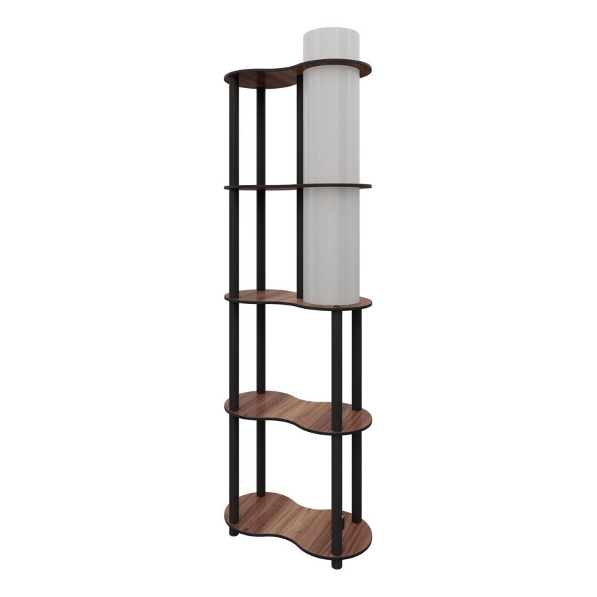 Gulvlampe med hylder NOTO 1xE27/40W/230V brun/sort