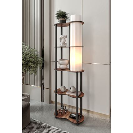 Gulvlampe med hylder NOTO 1xE27/40W/230V brun/sort