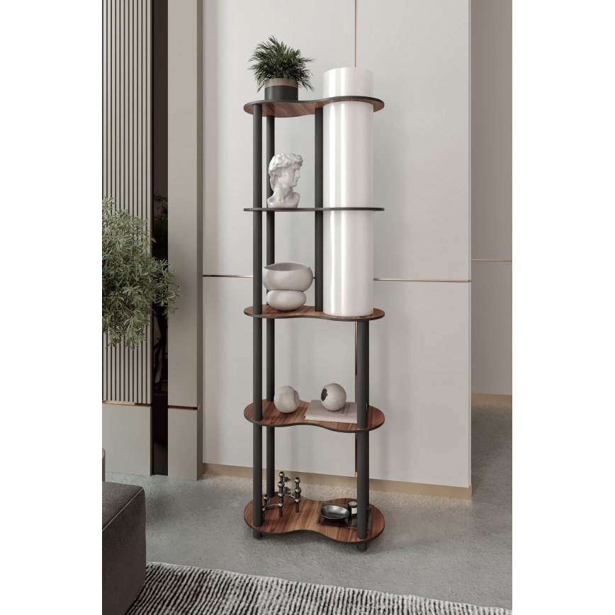 Gulvlampe med hylder NOTO 1xE27/40W/230V brun/sort