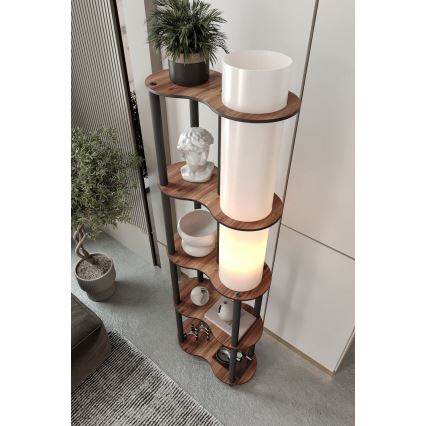 Gulvlampe med hylder NOTO 1xE27/40W/230V brun/sort