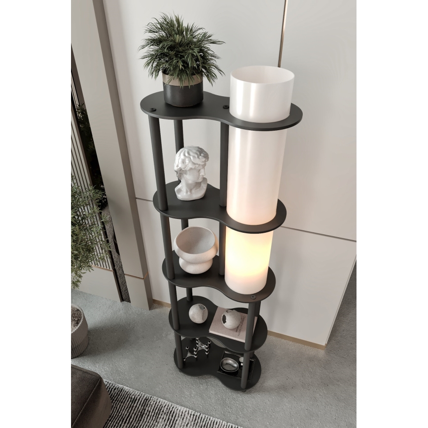 Gulvlampe med hylder NOTO 1xE27/40W/230V sort