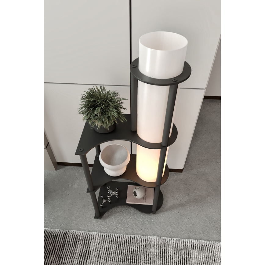 Gulvlampe med hylder NOTO 1xE27/40W/230V sort