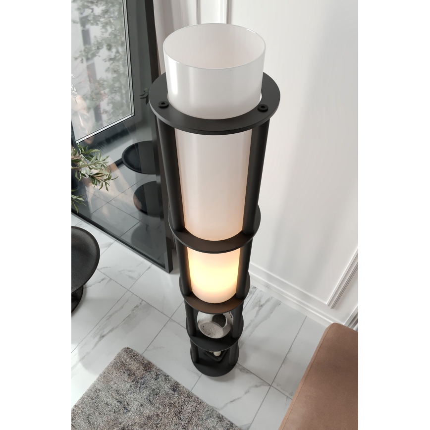Gulvlampe med hylder NOTO 1xE27/40W/230V sort