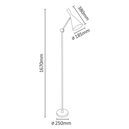 Gulvlampe MODERN 1xE27/20W/230V antik sort