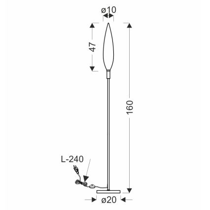 Gulvlampe NORDIC 1xG9/5W/230V sort krom