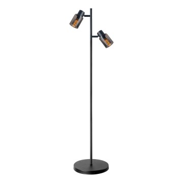 Gulvlampe REBECCA 2xE14/8W/230V sort/røgfarvet
