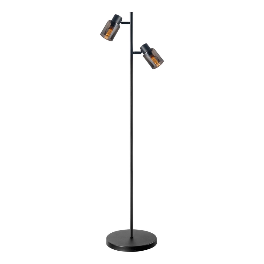 Gulvlampe REBECCA 2xE14/8W/230V sort/røgfarvet
