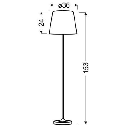 Gulvlampe SEGIN 1xE27/60W/230V grå/skinnende krom