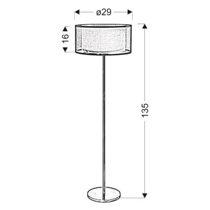 Gulvlampe SOLO 3xE14/40W/230V grå/skinnende krom