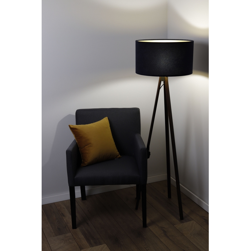 Gulvlampe STANDART 1xE27/60W/230V sort/brun