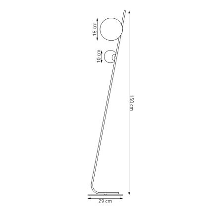 Gulvlampe TATU 2xG9/8W/230V hvid