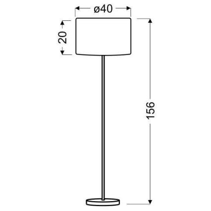 Gulvlampe TIMBER 1xE27/60W/230V beige/mat krom