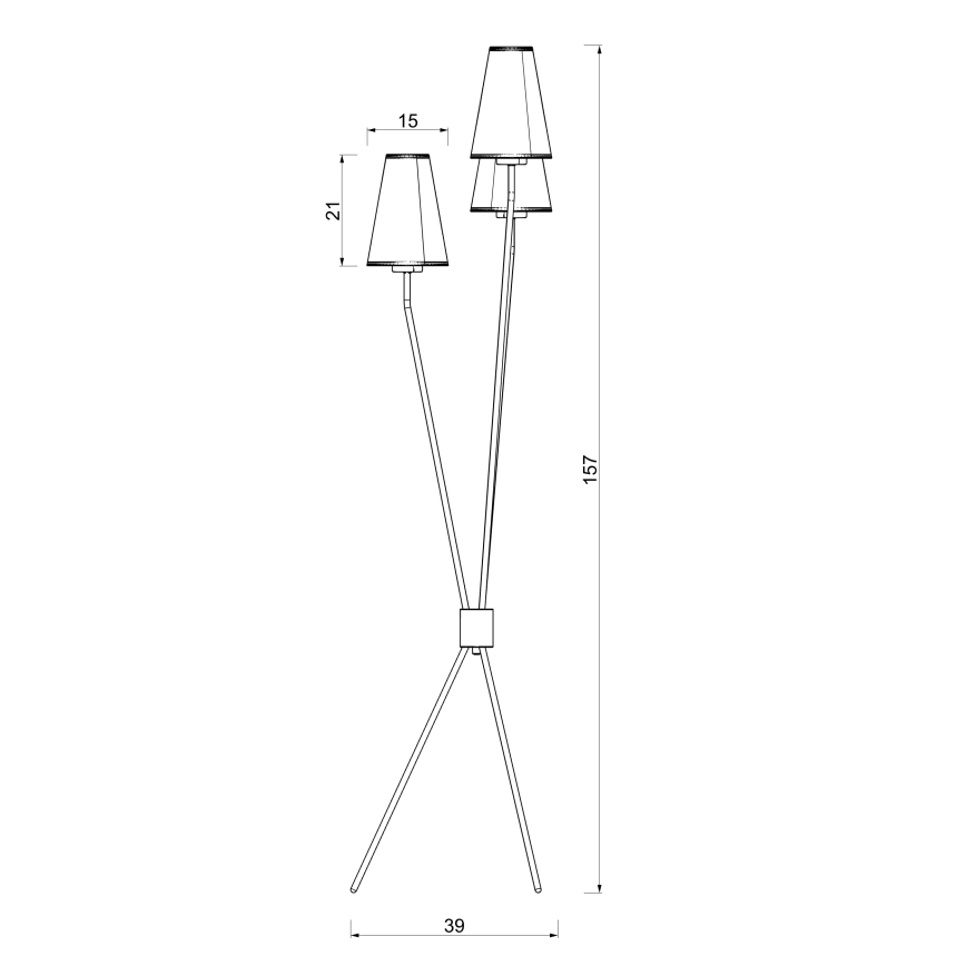 Gulvlampe TREFOT 3xE14/15W/230V brun/creme