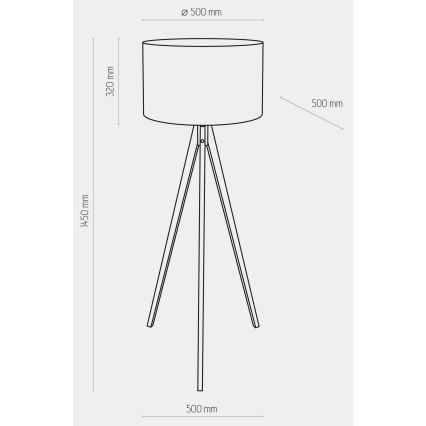 Gulvlampe TREVISO 1xE27/25W/230V grå/træ