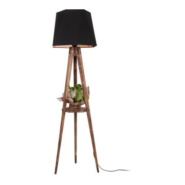 Gulvlampe TRIPOD 1xE27/60W/230V sort/brun