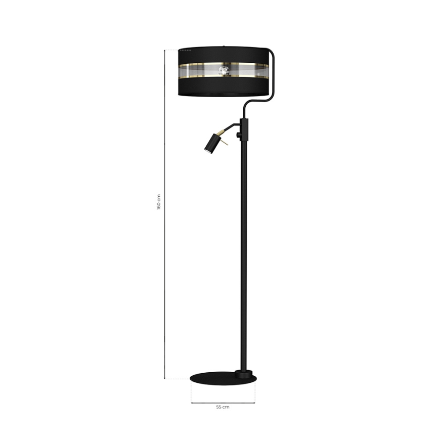 Gulvlampe ULTIMO 1xE27/40W/230V + 1xGU10/MR11/7W sort