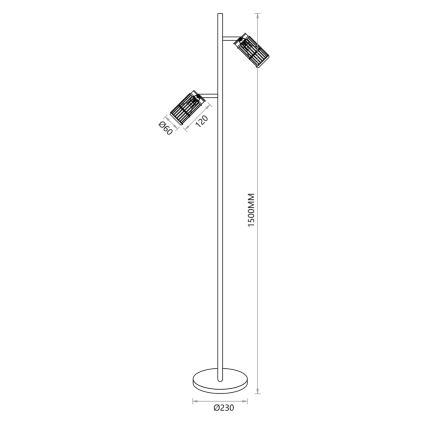 Gulvlampe VERTICAL 2xGU10/8W/230V hvid