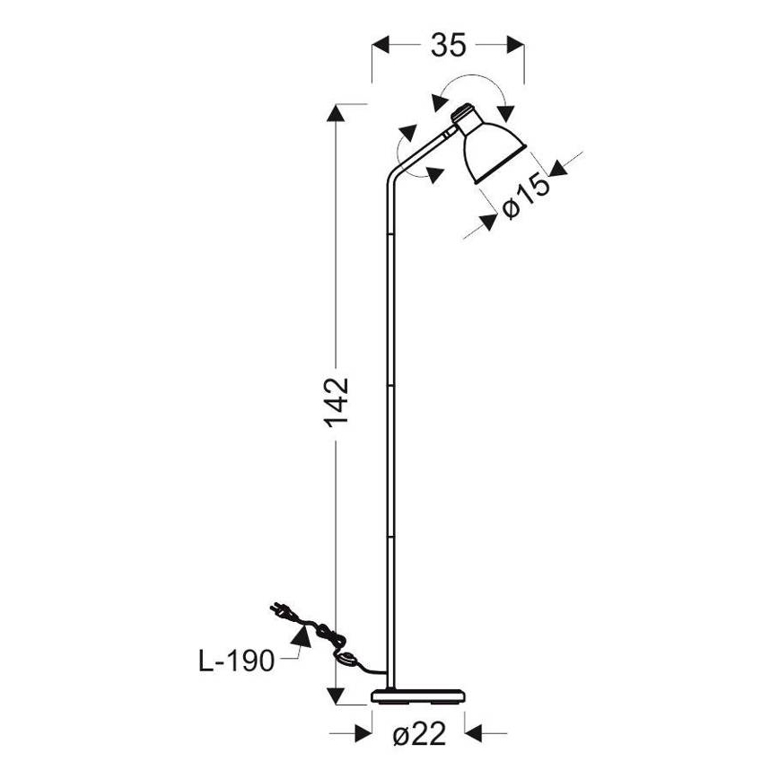 Gulvlampe ZUMBA 1xE27/40W/230V hvid/sort