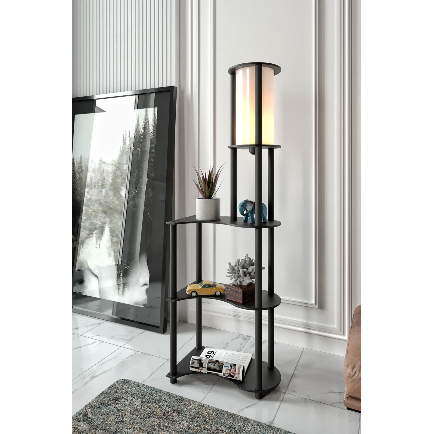 Gulvlampen med hylder NOTO 1xE27/40W/230V sort