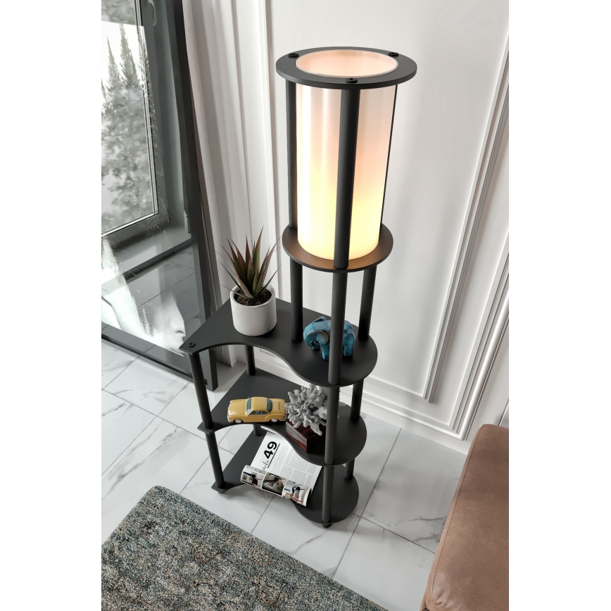 Gulvlampen med hylder NOTO 1xE27/40W/230V sort