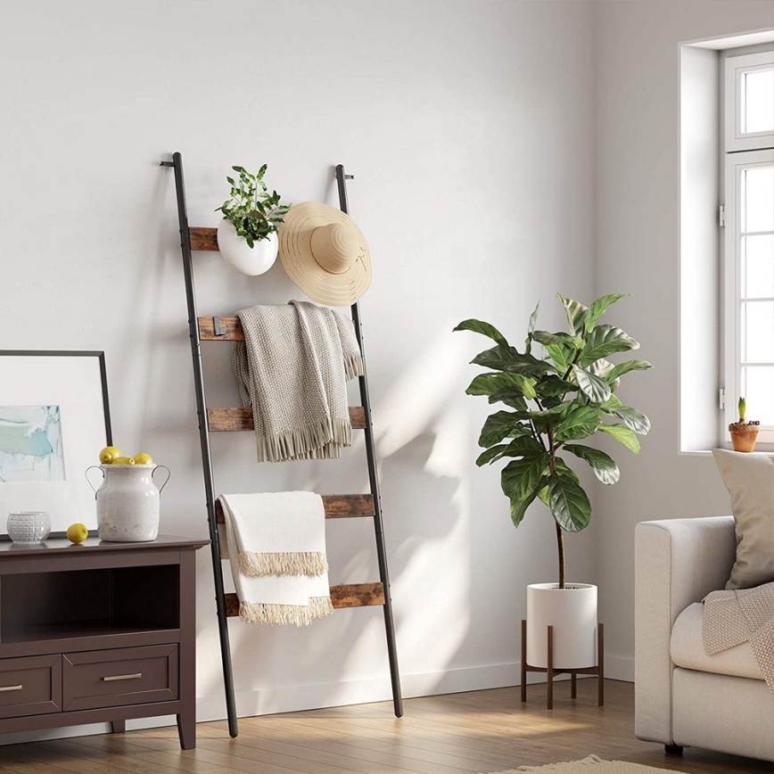 Gulvstående frakkestativ NAVARO brun/sort