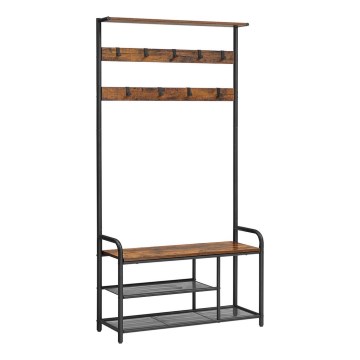 Gulvstående garderobestativ NAVOR brun/sort