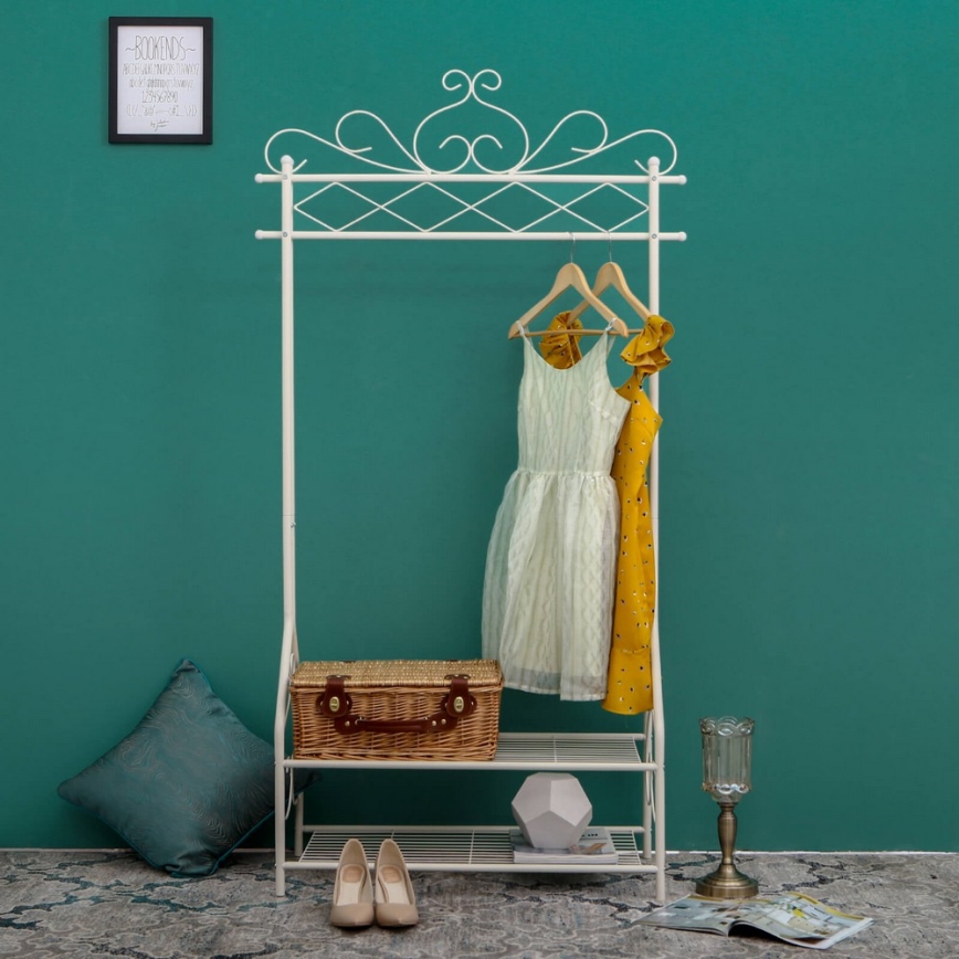 Gulvstående knagerække LINEA, hvid