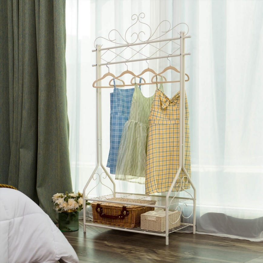 Gulvstående knagerække LINEA, hvid