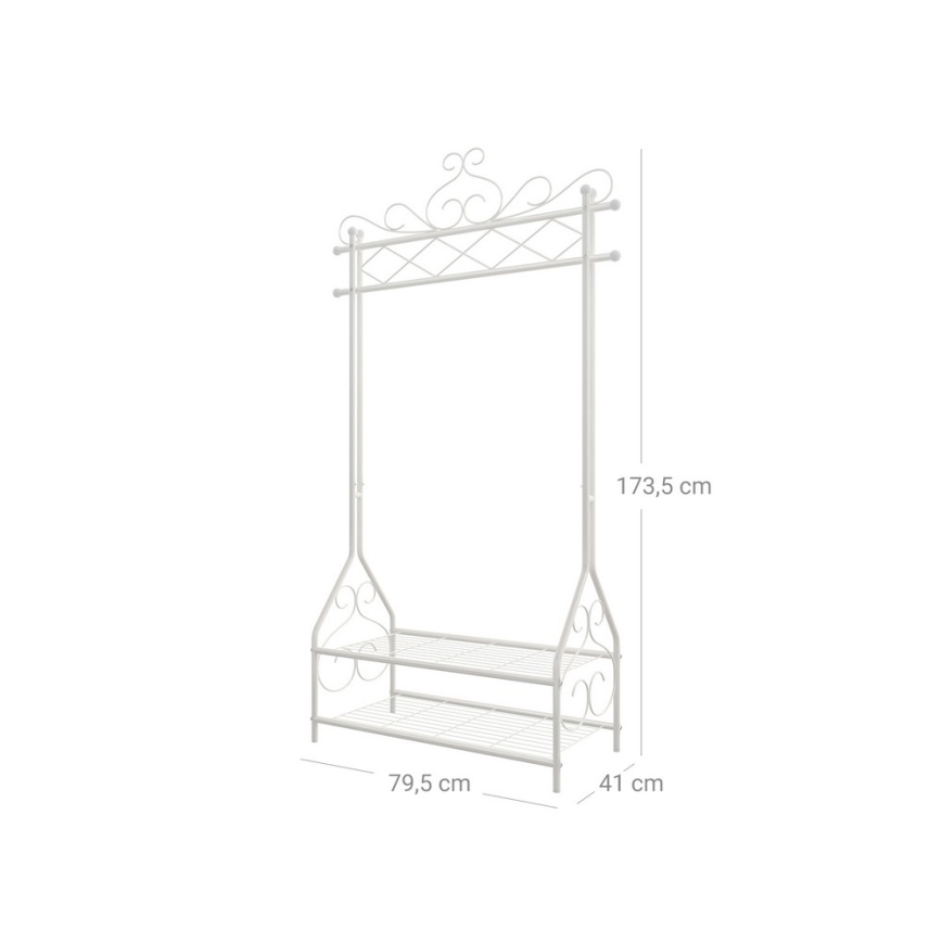 Gulvstående knagerække LINEA, hvid