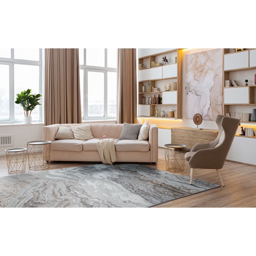 Gulvtæppe CREATION 200x290 cm 1950 g/m² grå/brun marmormønster