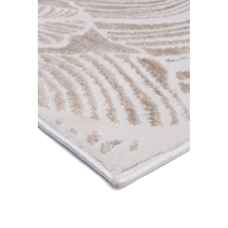 Gulvtæppe SALAMANCA 200x280 cm beige/hvid med bladmønster
