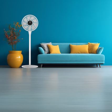Gulvventilator 25W/230V Ø 40 cm hvid + fjernbetjening