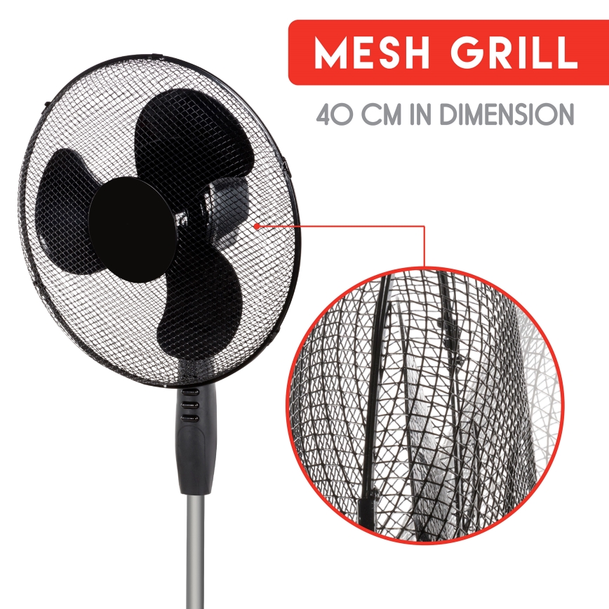 Gulvventilator 40W/230V diam. 40 cm sort