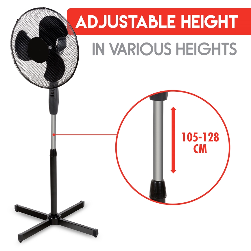 Gulvventilator 40W/230V diam. 40 cm sort