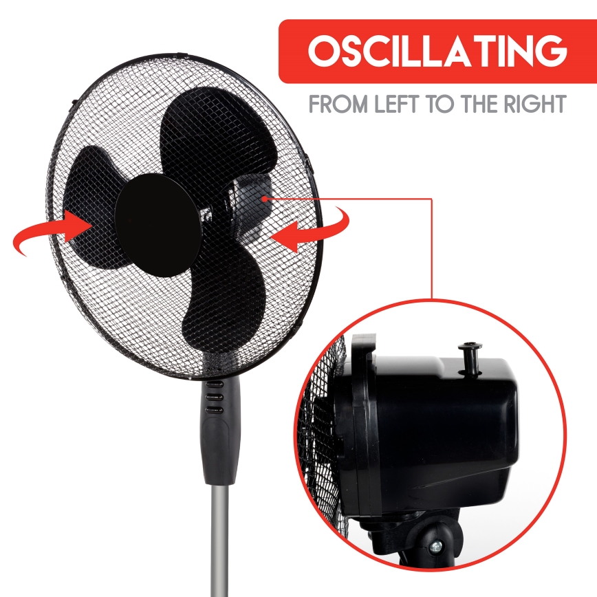 Gulvventilator 40W/230V diam. 40 cm sort