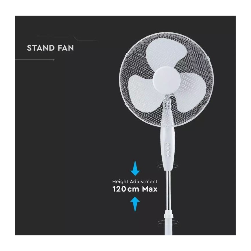 Gulvventilator diam. 41 cm 40W/230V hvid