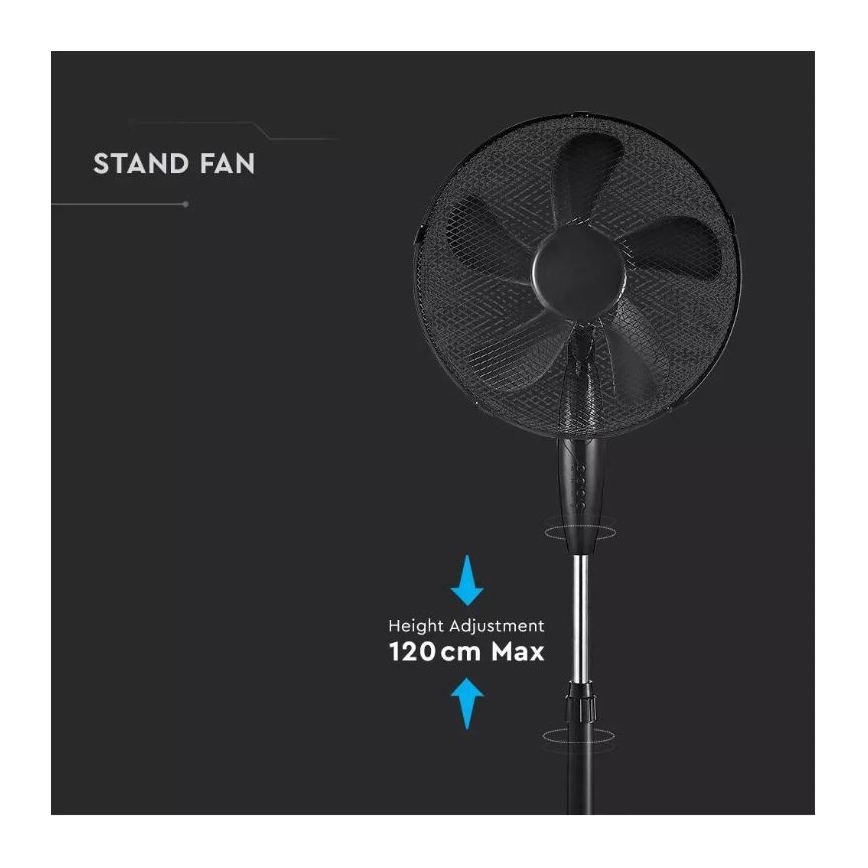 Gulvventilator diam. 43 cm 55W/230V sort
