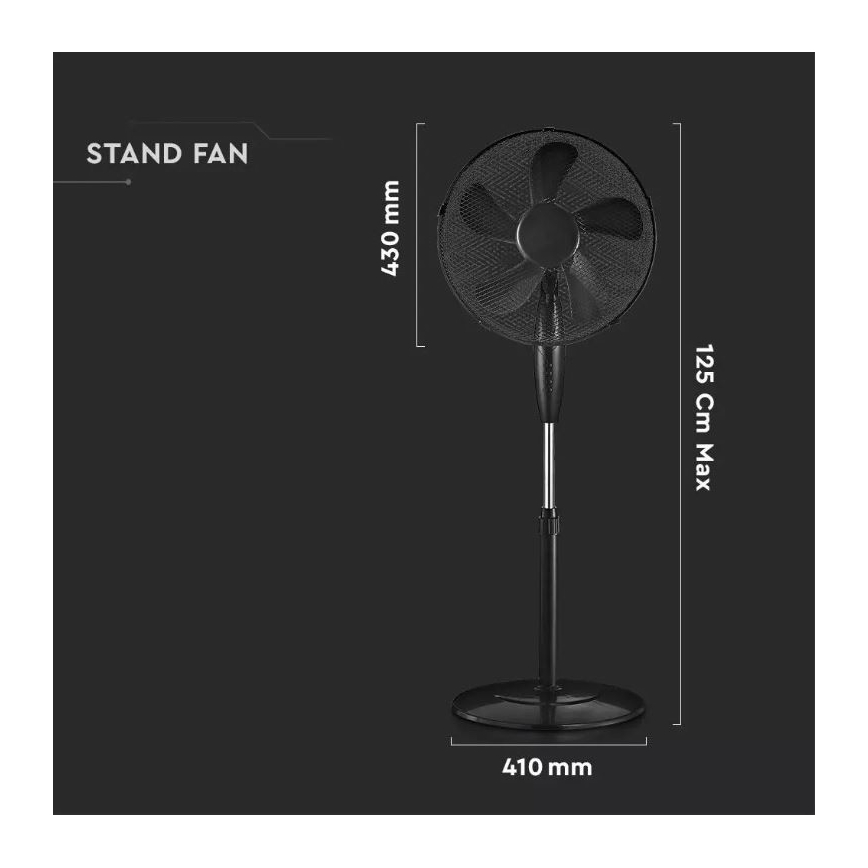 Gulvventilator diam. 43 cm 55W/230V sort