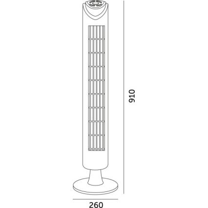 Gulvventilator LISSE 45W/230V 91,4 cm sort + fjernbetjening