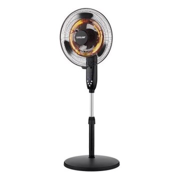 Gulvventilator med varmelegeme 35W/2000W/230V, Ø 40 cm, sort