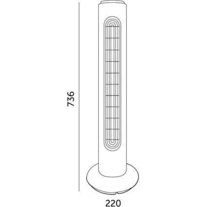 Gulvventilator VENLO 45W/230V 73,6 cm sort