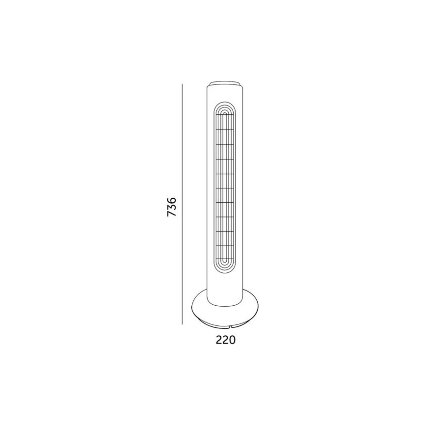 Gulvventilator VENLO 45W/230V 73,6 cm sort