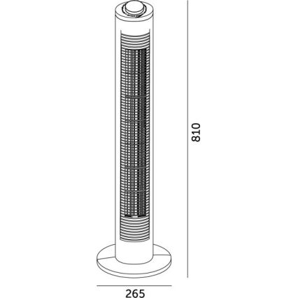Gulvventilator VENLO 45W/230V 81 cm sort
