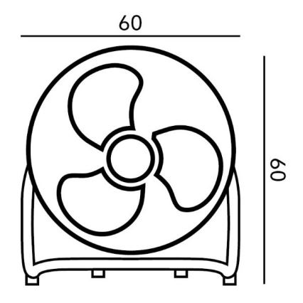 Gulvventilator VIENTO 100W/230V skinnende krom