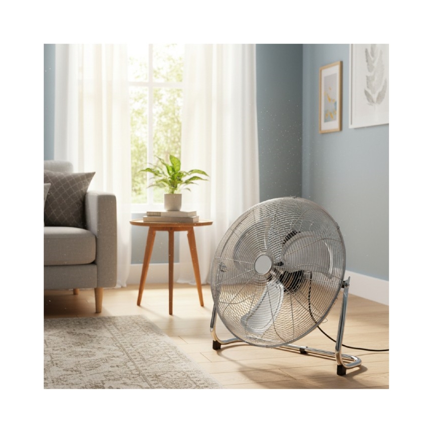 Gulvventilator VIENTO 200 W/230 V, blank krom