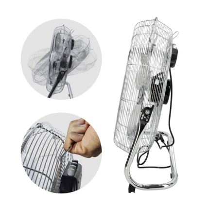 Gulvventilator VIENTO 200 W/230 V, blank krom