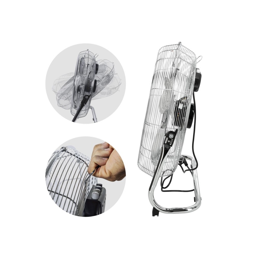 Gulvventilator VIENTO 200 W/230 V, blank krom