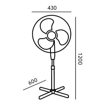 Gulvventilator VIENTO 45W/230V hvid