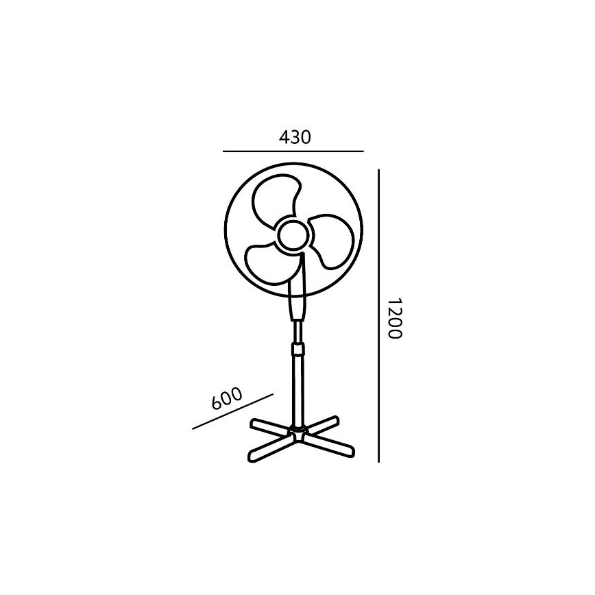 Gulvventilator VIENTO 45W/230V hvid